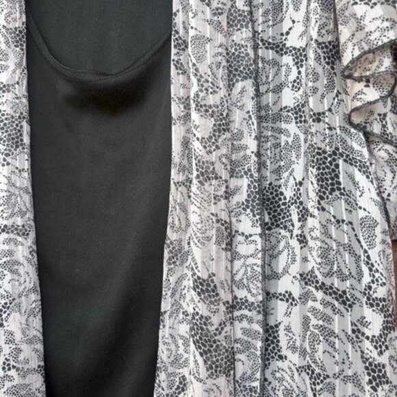 2 Vtg Sara Michelle Boho Print chiffon Jackets Over black poly Tank Top Sz 2xl - Picture 7 of 7